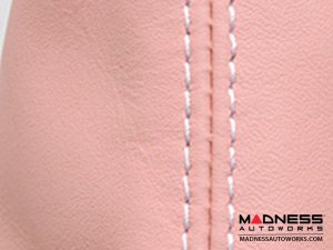 FIAT 500 eBrake Boot - Black Italy - Blush Pink Leather w/ White Stitching